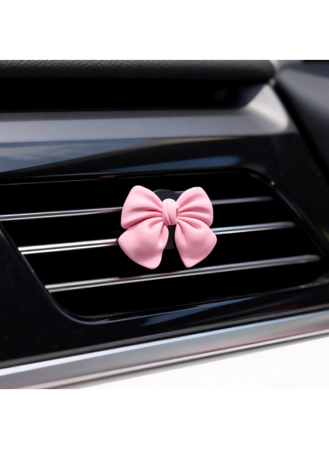 6 pink bows, car air freshener dispenser, cute girl car decoration accessories, interior aesthetic decoration women's girls' products - Image 4